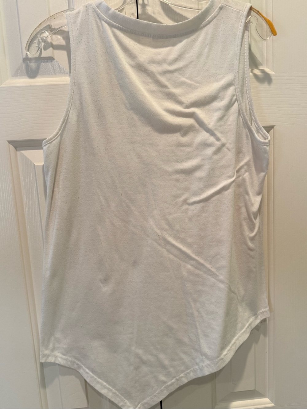 White Sleeveless Tank with Button Accent - Picture 6 of 6